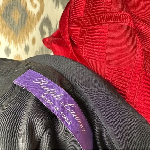 Ralph Lauren Fall 2020 Collection Black Silk Equestrian Jacquard Sylvia Jacket - Picture 3 of 16